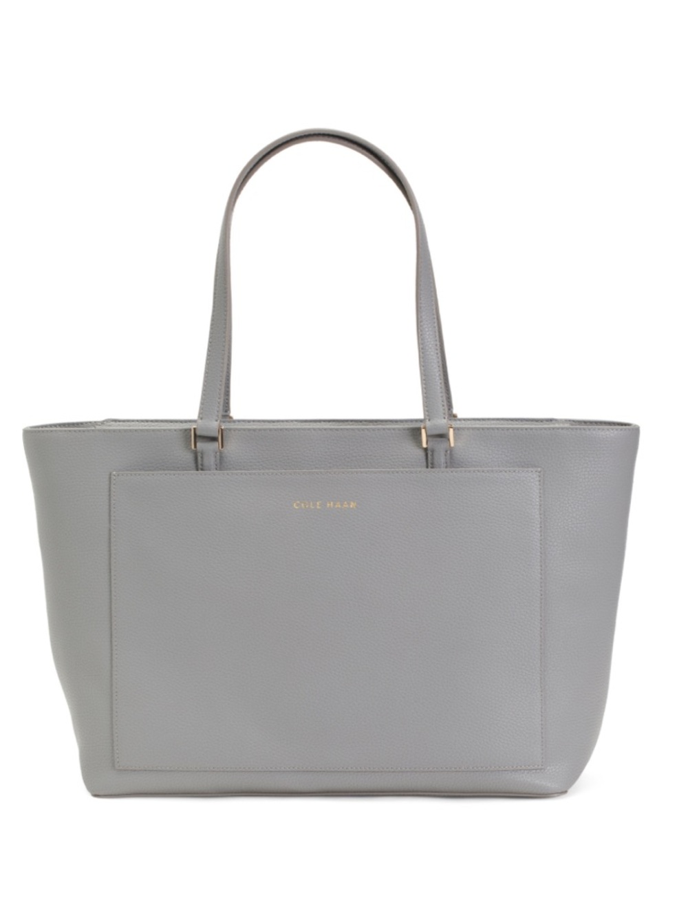 Cole Haan Light Gray Leather Structured Tote